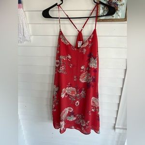 Eyeshadow Coral Floral Slip Dress Large